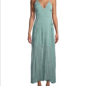 ASTR the label Embroidered Maxi Wrap Dress